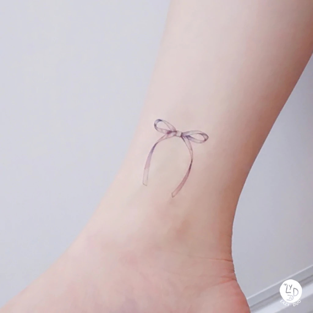 Bow tattoo for ankle6