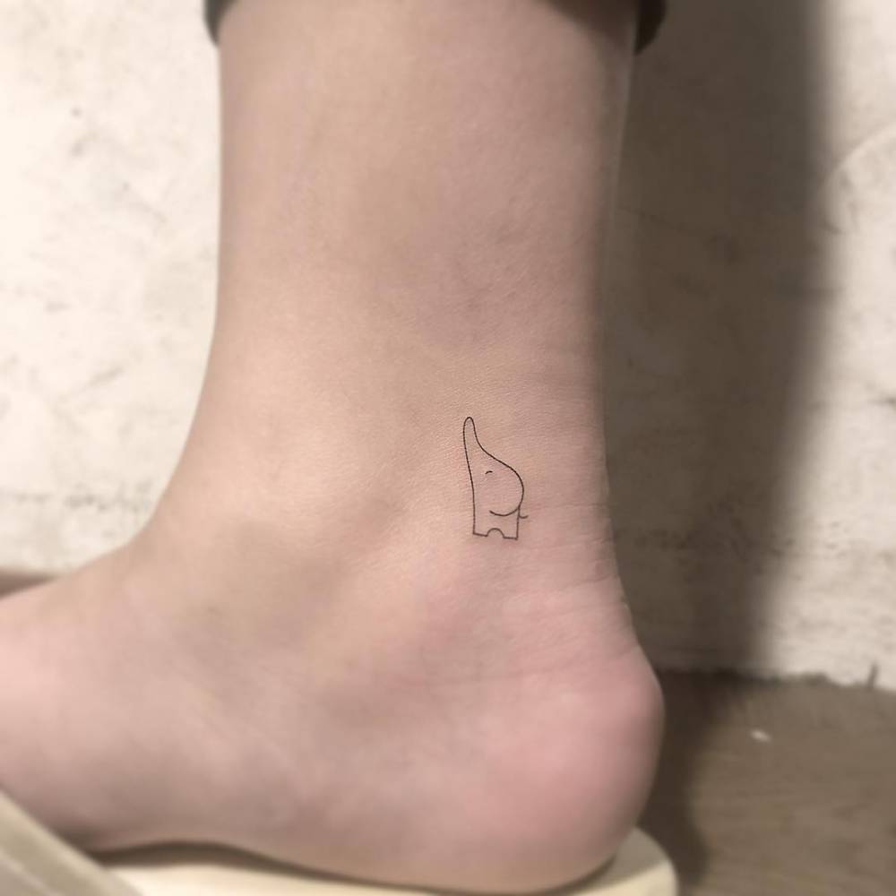 Cute Elephant tattoo designs for ankle4