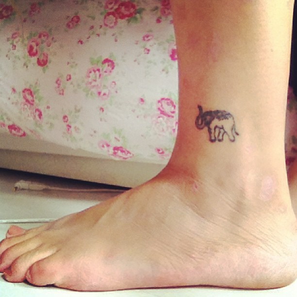 Cute Elephant tattoo designs for ankle6