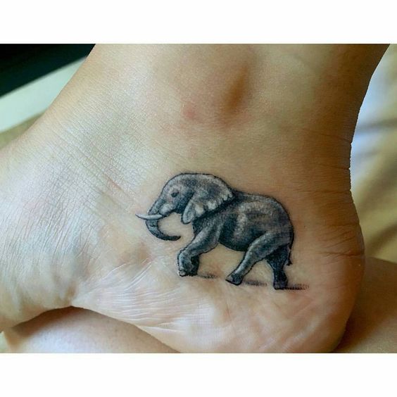 Elephant tattoo on ankle3