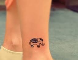 Elephant tattoo on ankle7