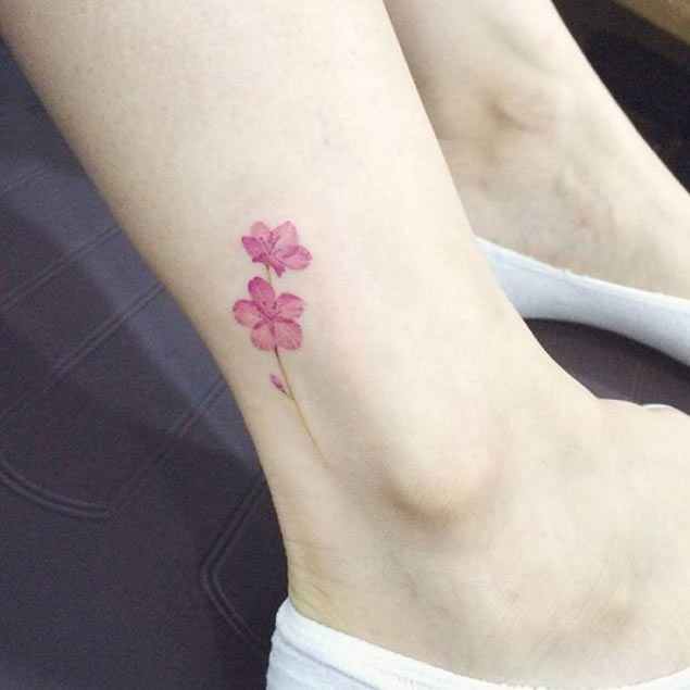 Floral tattoo on ankle3 1