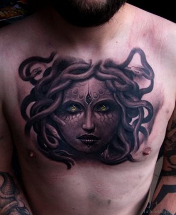  Medusa Tattoo On Chest