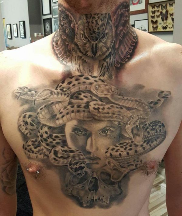 Medusa Tattoo On Chest