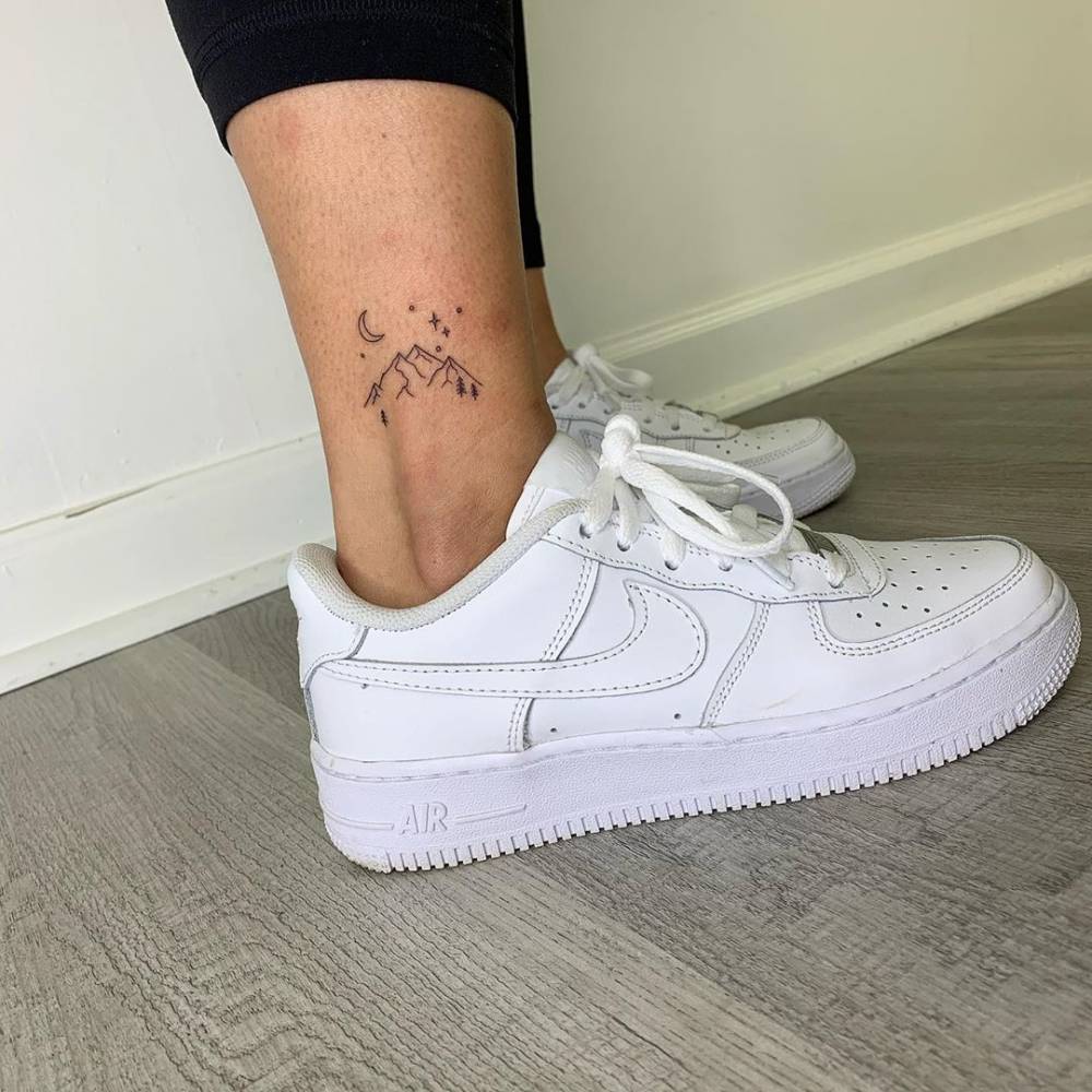Mountain Tattoo Designs On Ankle1