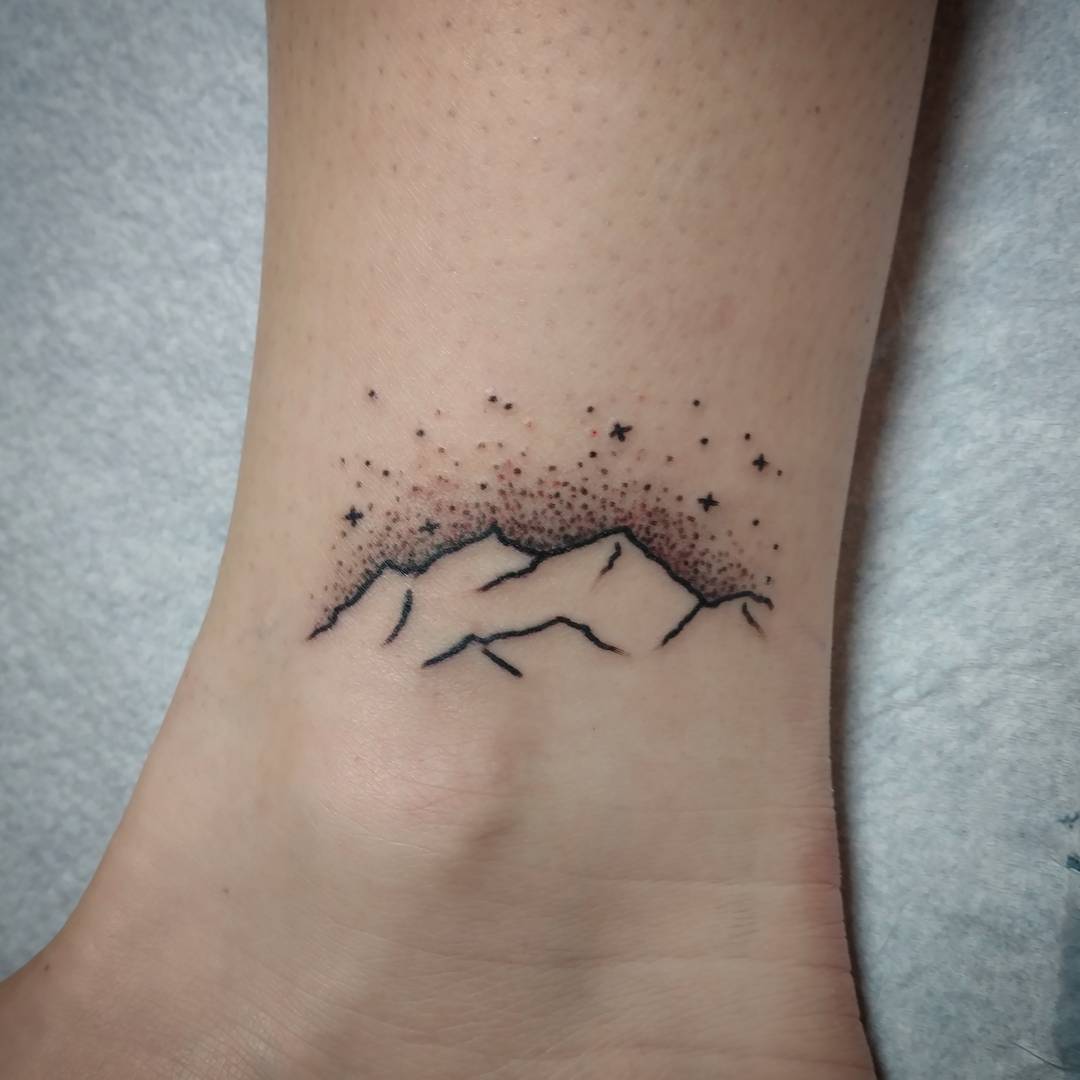 Mountain Tattoo Designs On Ankle2