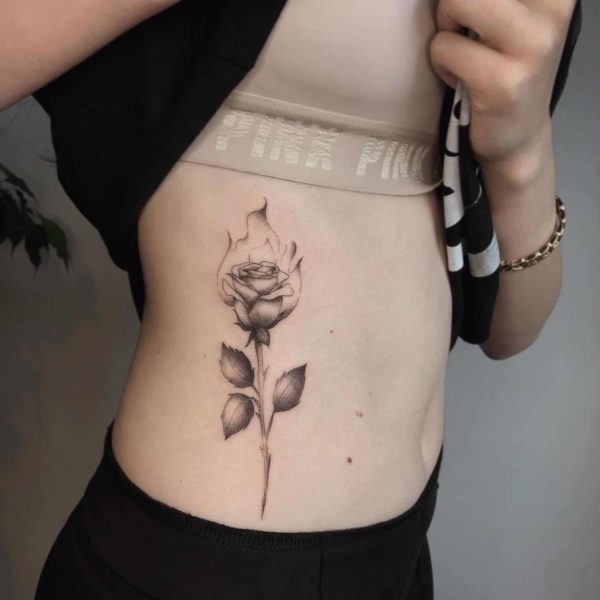 Rose Side Tattoo