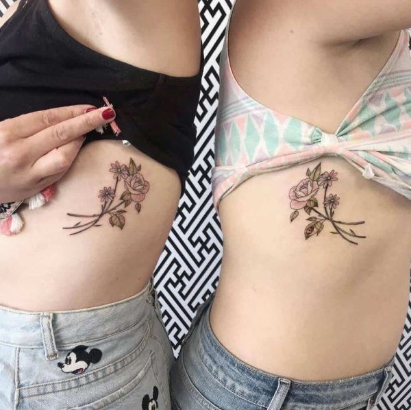 Small Flower Rib Tattoos