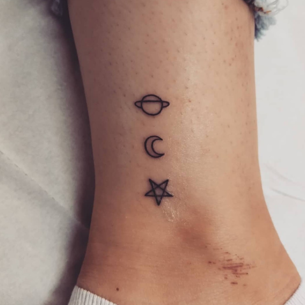 Awesome Planet Tattoo For Ankle1