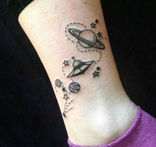 Awesome Planet Tattoo For Ankle4