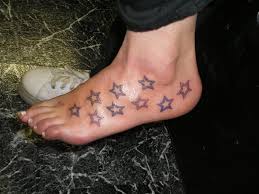 Awesome star tattoo for ankle1