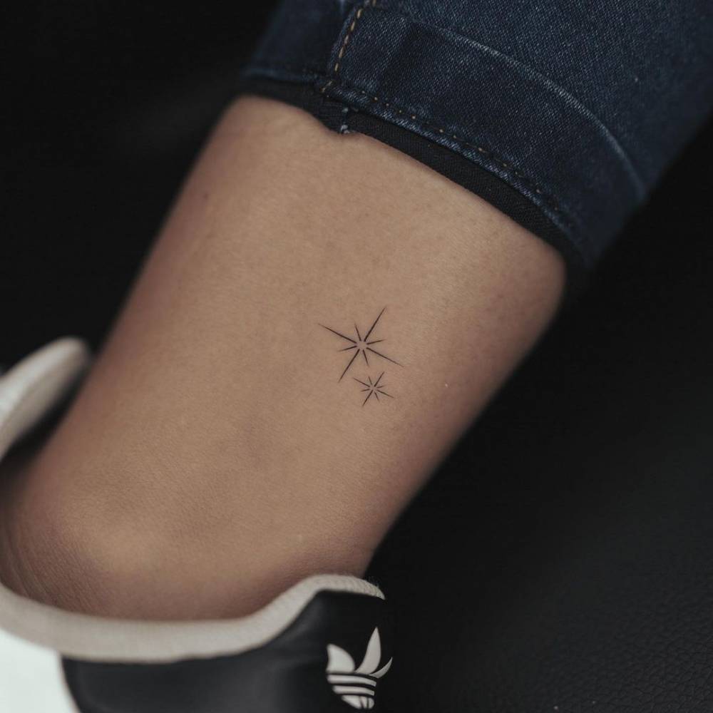 Awesome star tattoo for ankle6