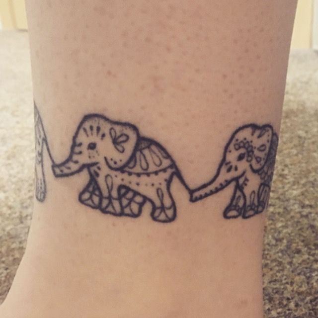 Beautiful elephant tattoo on ankle5