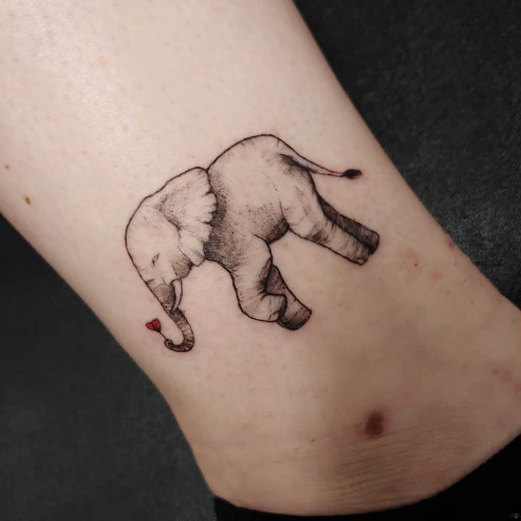 Beautiful elephant tattoo on ankle6