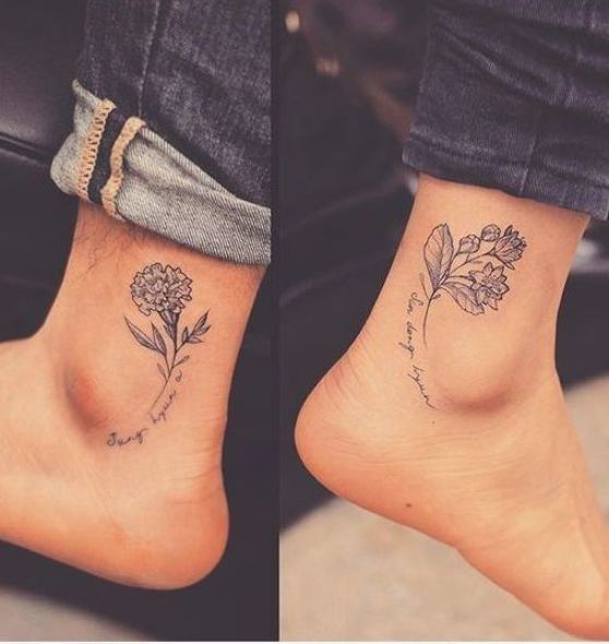 Floral tattoo on ankle1