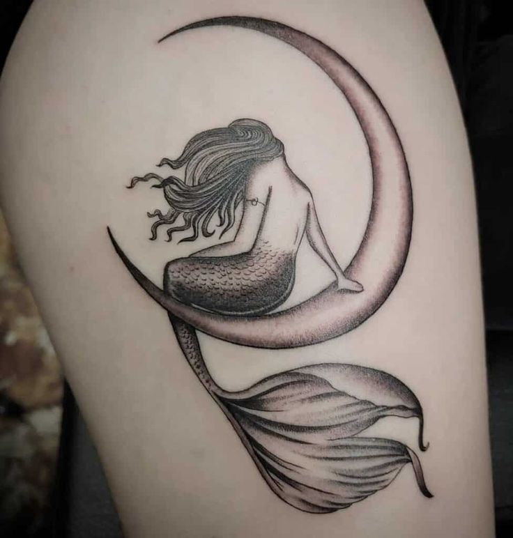 Mermaid Thigh Tattoo
