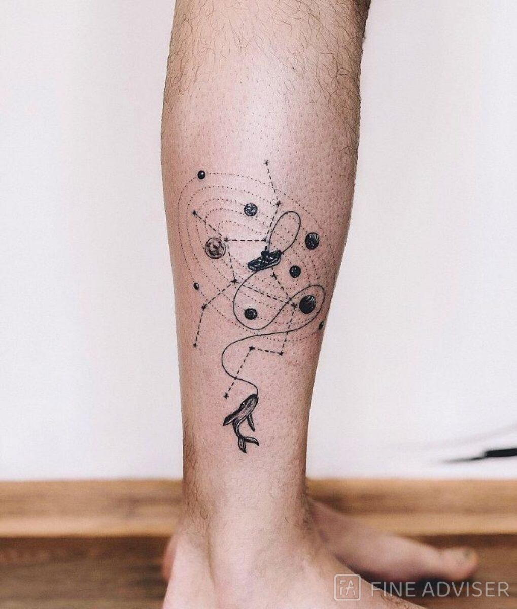 Planet Tattoo For Ankle3