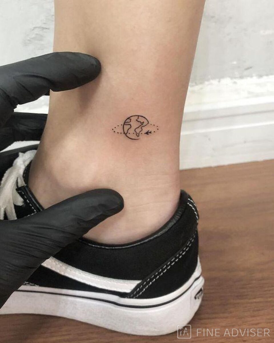 Planet Tattoo For Ankle4