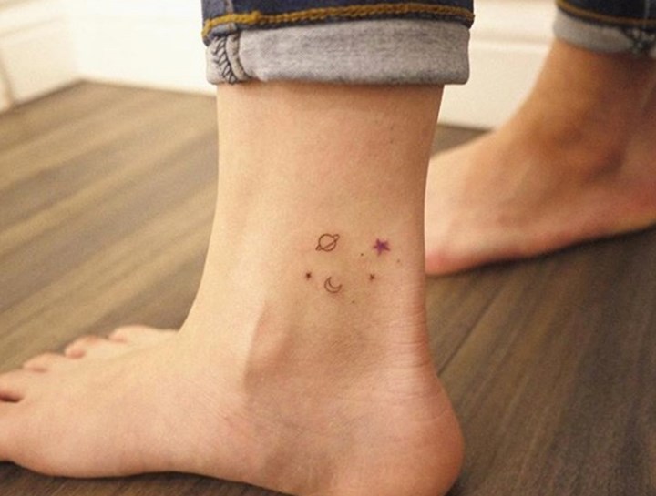 Planet Tattoo For Ankle5