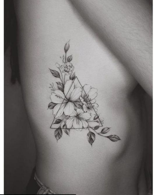 Rib Floral Tattoo