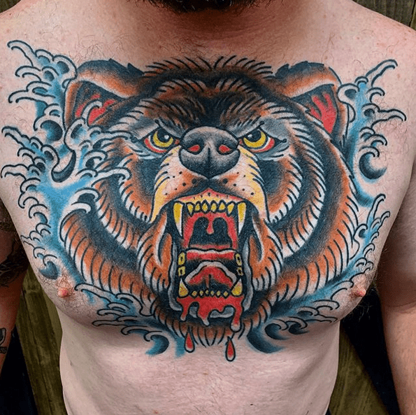 Old School Bear Tattoo