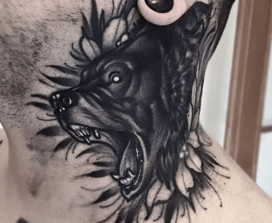 Bear Neck Tattoo