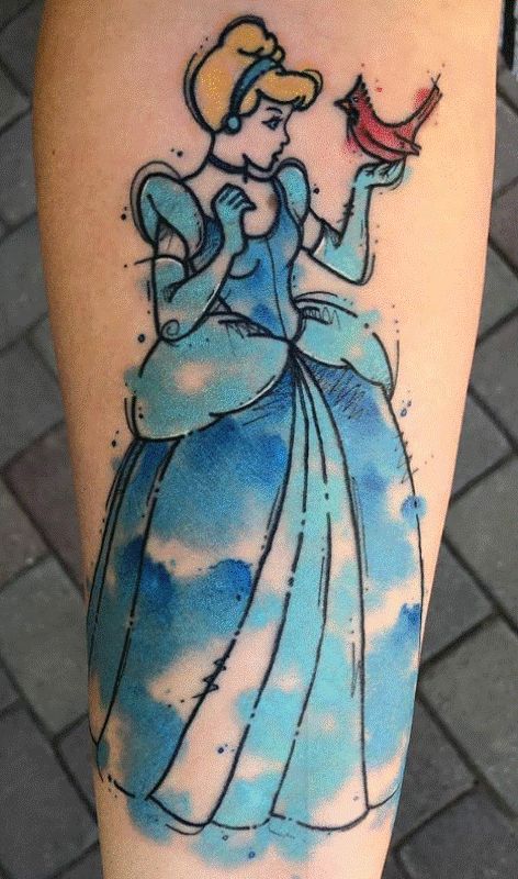 Cinderella With Bird Tattoo