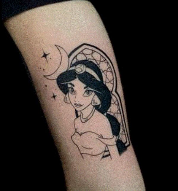 Jasmine With The Crescent Moon Tattoo