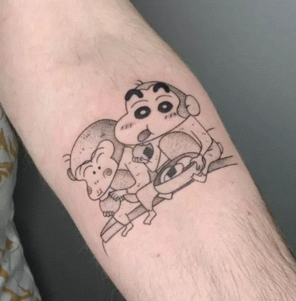 Shinchan With Monkey Tattoo