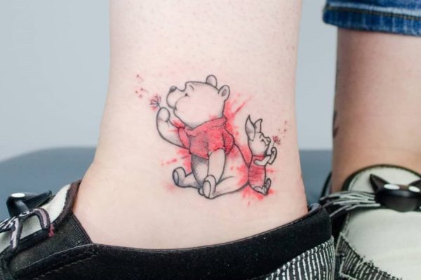 Watercolor Winnie The Pooh Tattoo