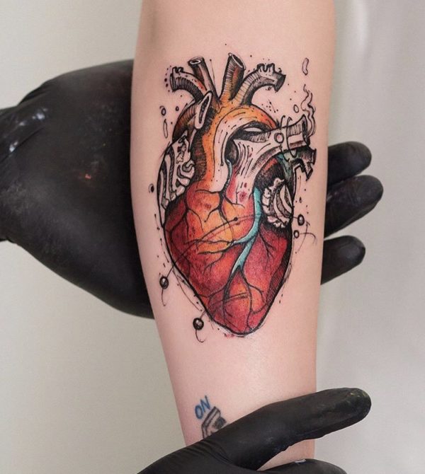 Anatomical Heart Tattoo