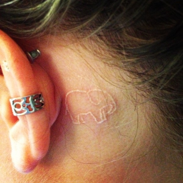 Cute Vectorial Tiny Elephant Tattoo