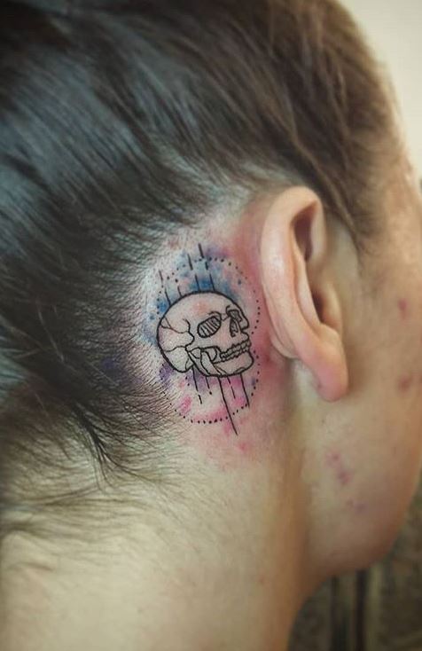 Behind The Ear Tattoo Women