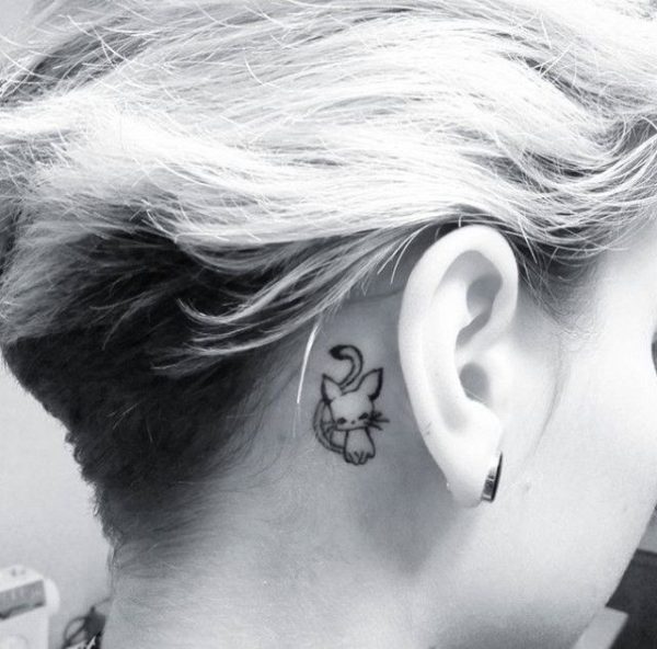 Ear Flower Tattoo