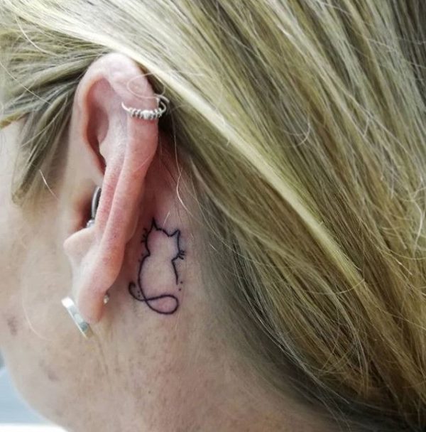 Ear Tattoo Cat