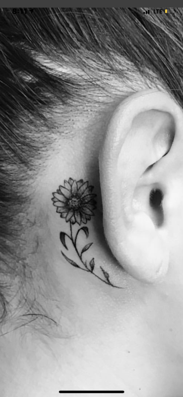 Ear Tattoo Flower