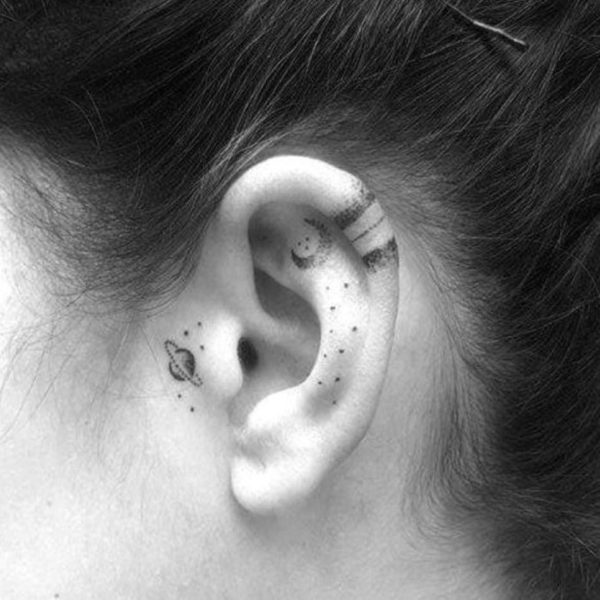 Ear Tattoo Moon