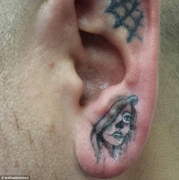 Ear Tattoo.