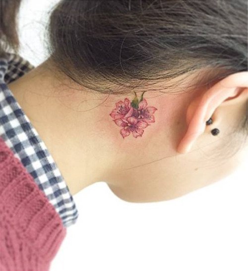 Flower Tattoo Ear.