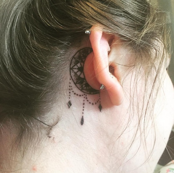 Moon Ear Tattoo