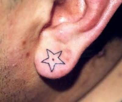 Star Tattoo On Ear