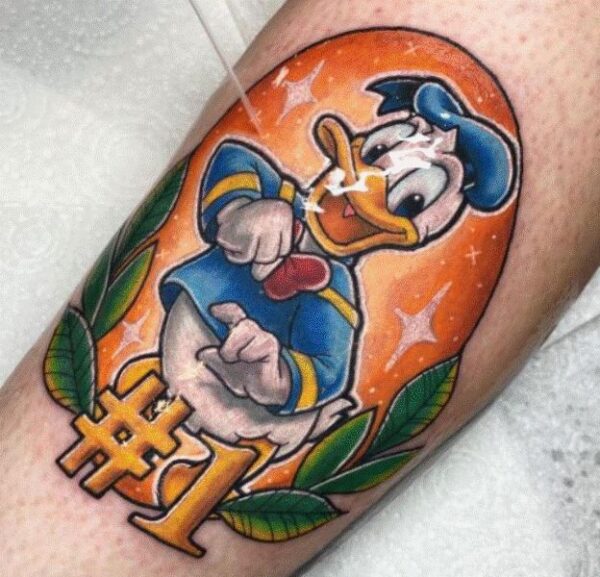 Amazing Donald Duck Tattoo