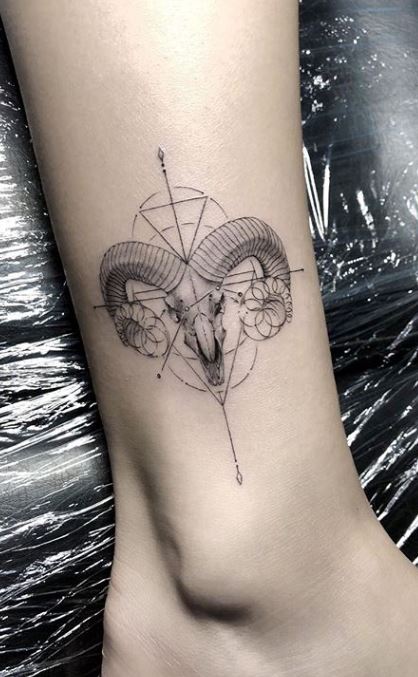 Aries Geometric Tattoo