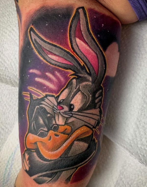 Bugs Bunny With Daffy Duck Tattoo