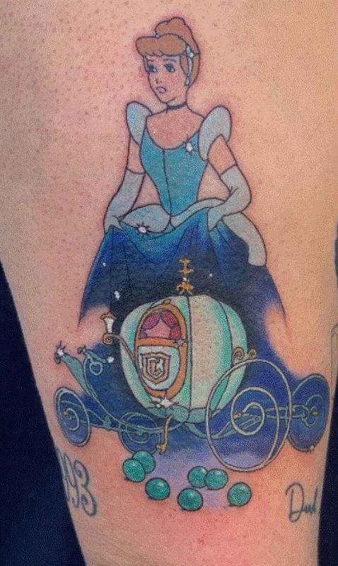 Cinderella With Carriage Tattoo