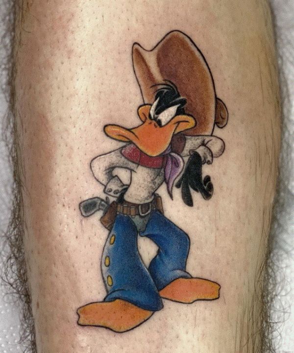 Cowboy Daffy Duck Tattoo