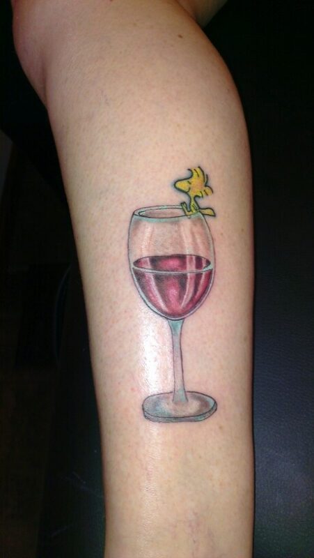 Red Wine Glass Tattoo
