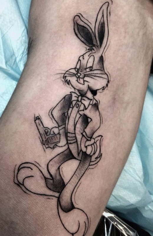 Shaded Bugs Bunny Tattoo