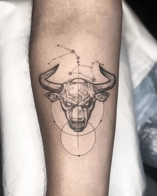 Taurus Geometric Tattoo