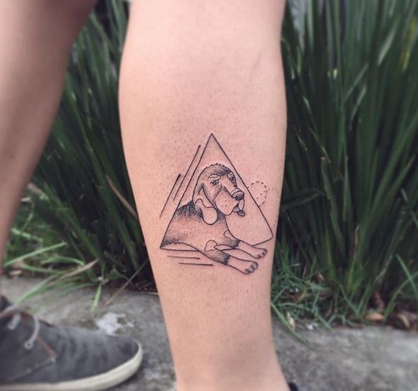 Triangle And Dog Tattoo